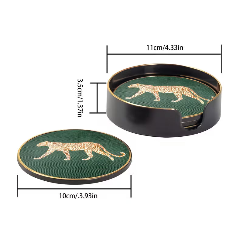 Green Leopard Coasters