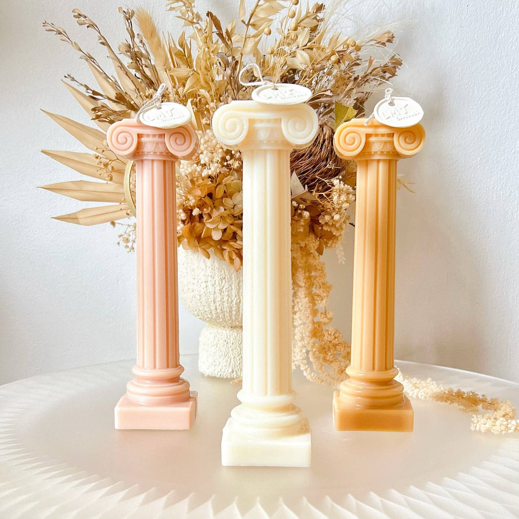Ionic Column Scented Soy Pillar Candle