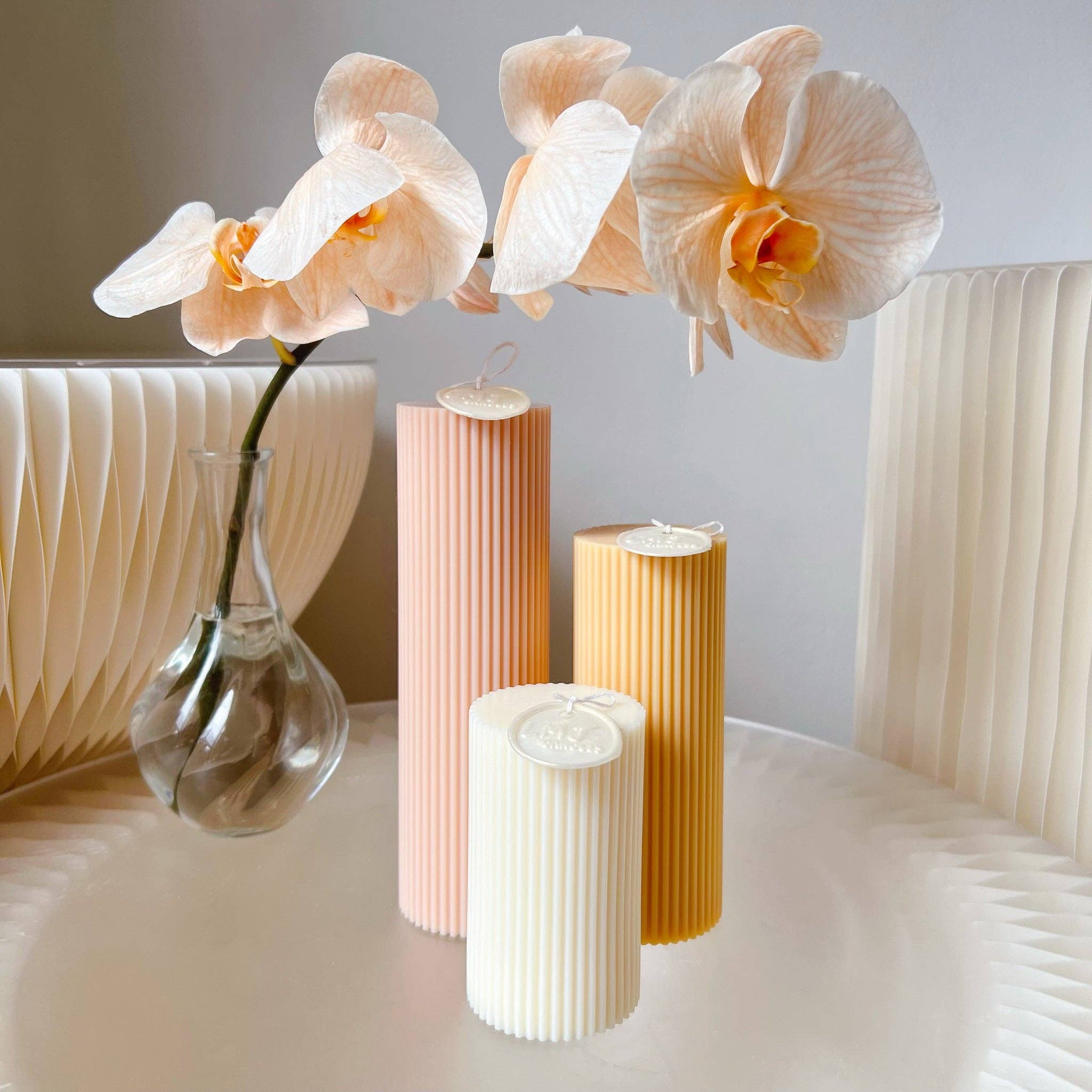 Minimalistic Scented Soy Pillar Candle Medium