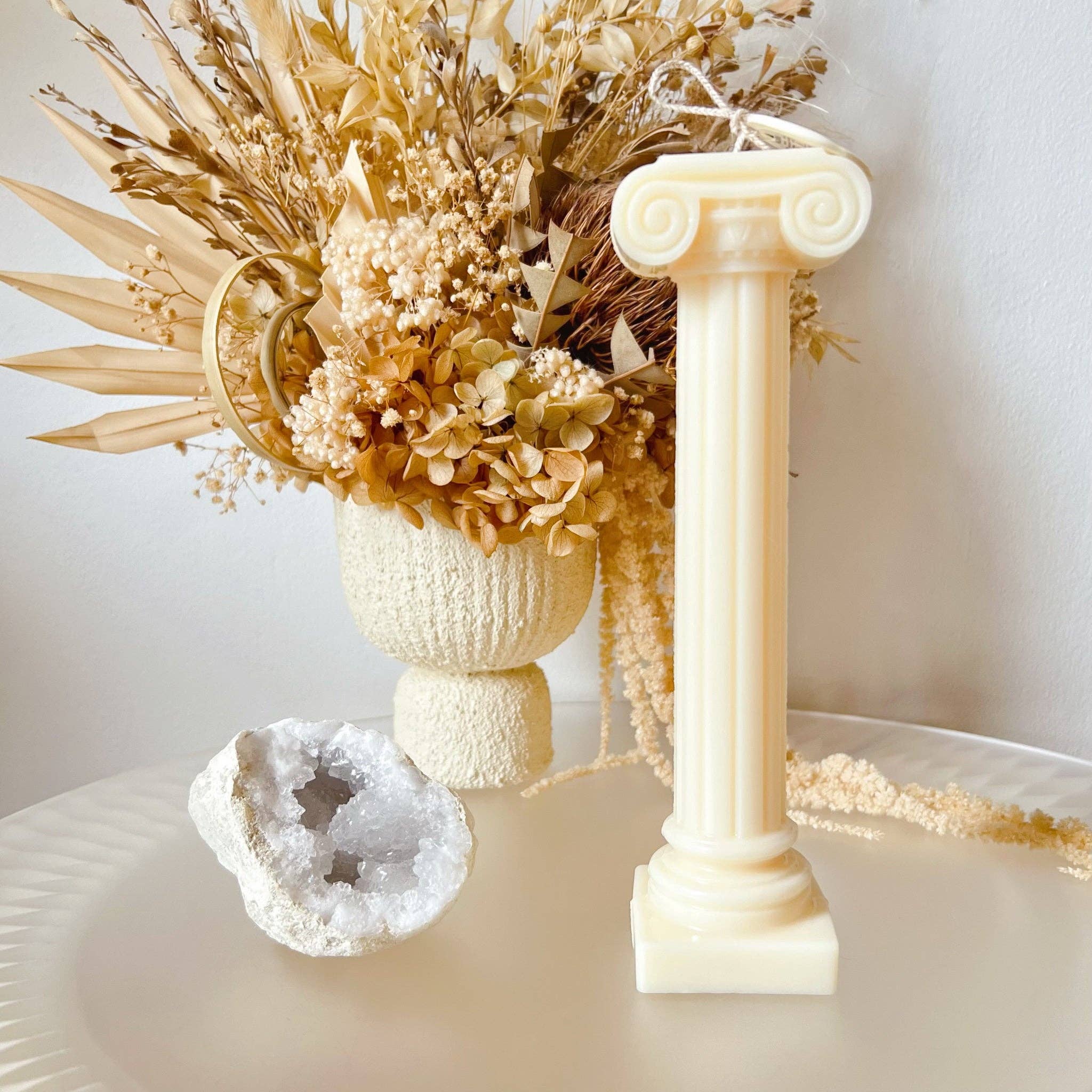 Ionic Column Scented Soy Pillar Candle