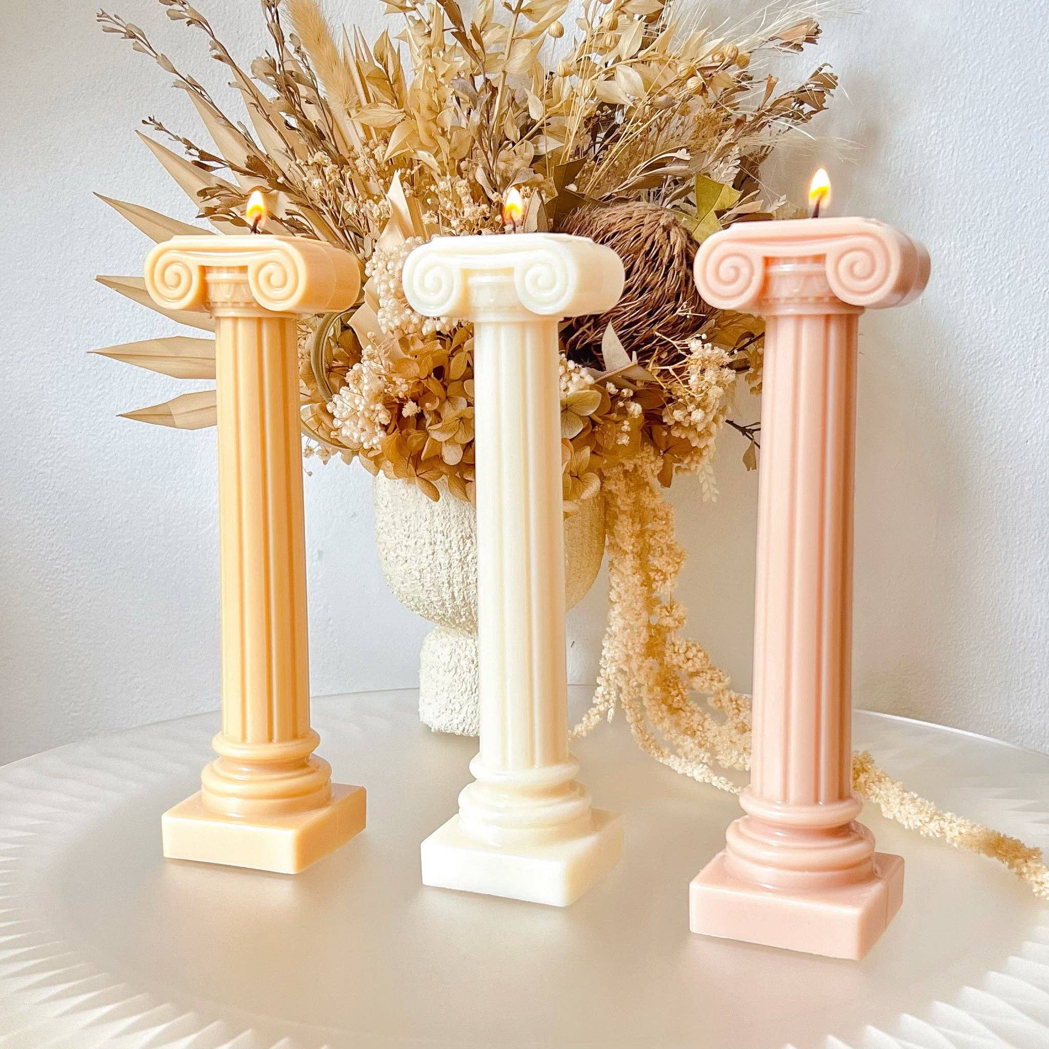 Ionic Column Scented Soy Pillar Candle