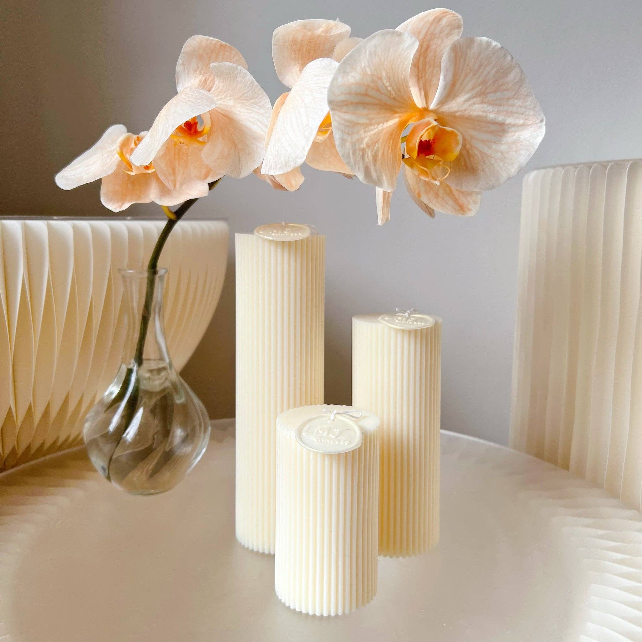 Minimalistic Scented Soy Pillar Candle Medium