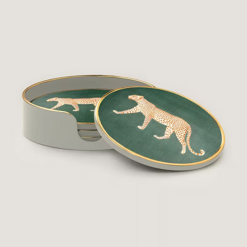 Green Leopard Coasters