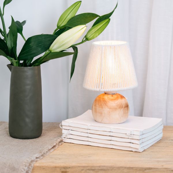 Bottle Wood base Lamp