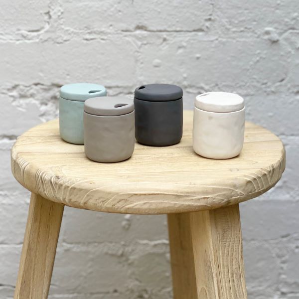 Flax Sugar Pot - Grey