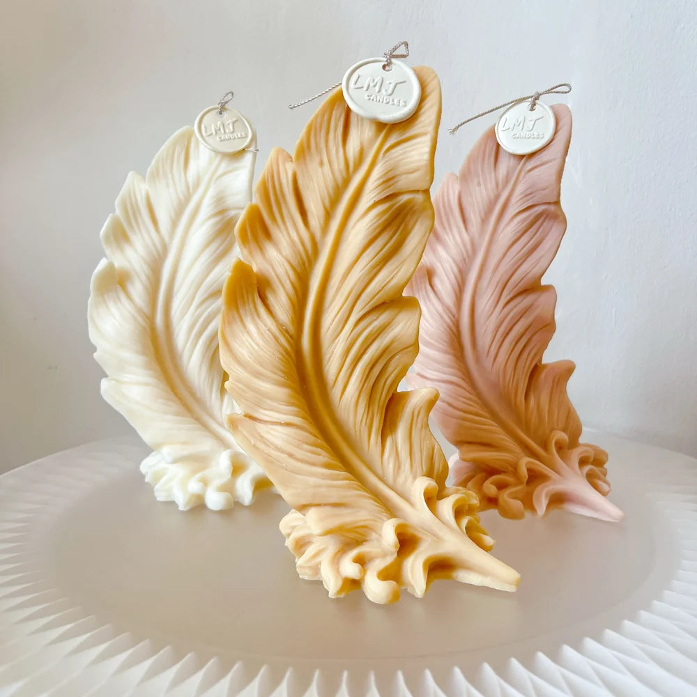 Large Feather Shaped Scented Soy Candle - Amalfi Coast