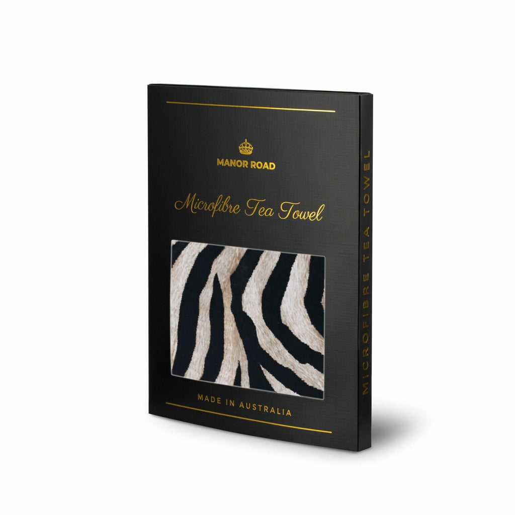 Manor Road Microfibre Tea Towel - Zebra