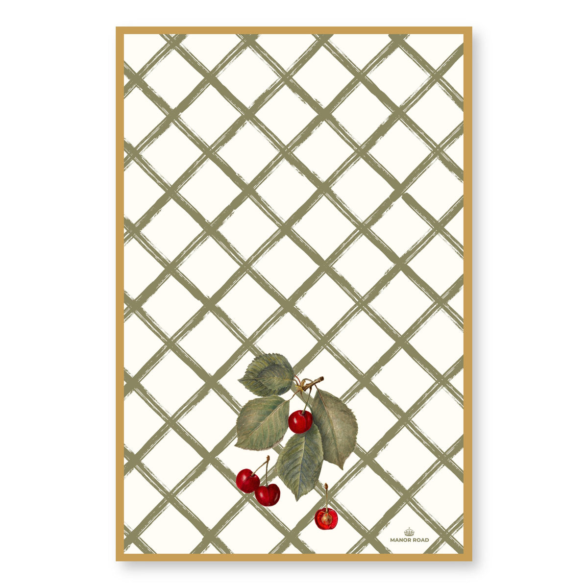 Microfiber Tea Towel - White Berry Wreath