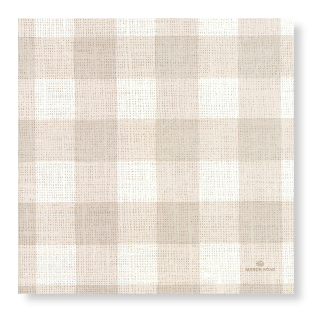 Linen (Gingham Natural) Napkins - Dinner