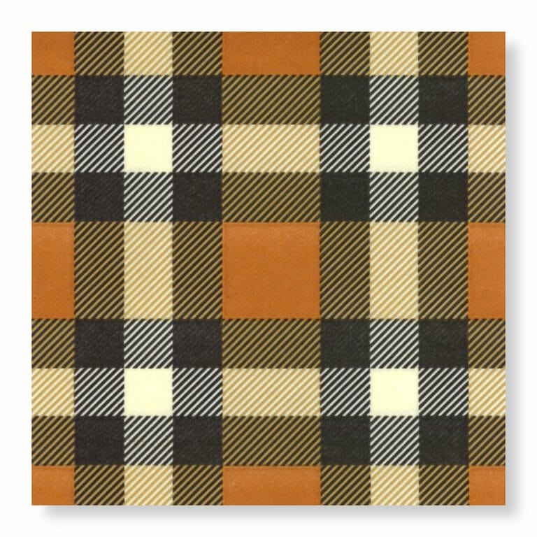 Classic Plaid Tan Napkins - Cocktail