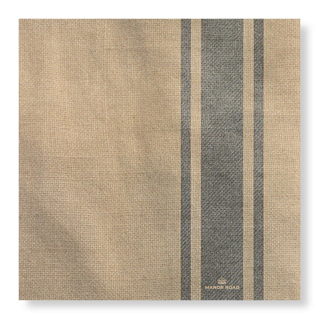 Coffee Stripe Linen Napkins – Dinner