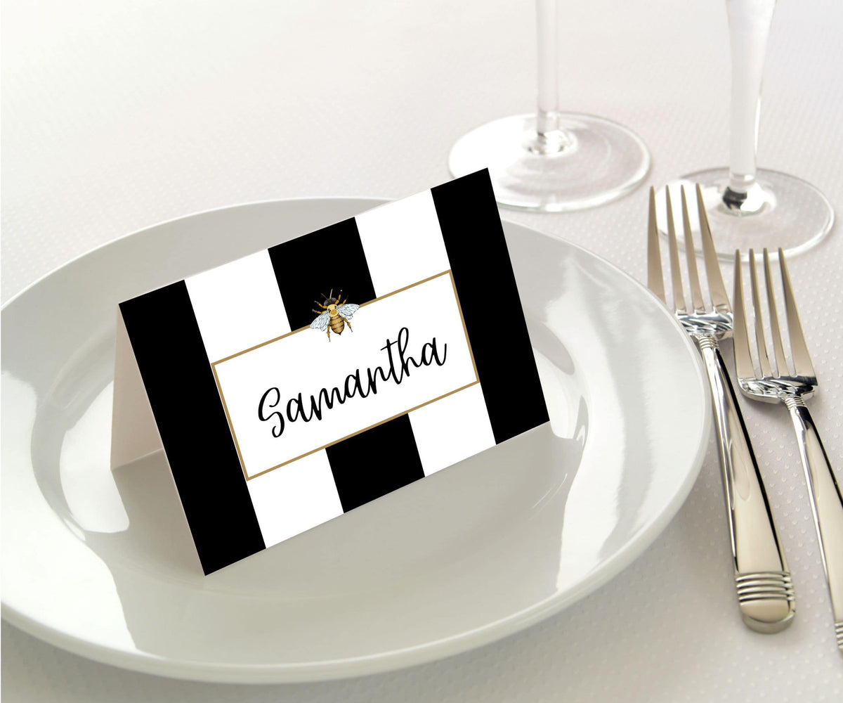 Place Cards 45pk - Striped Bee