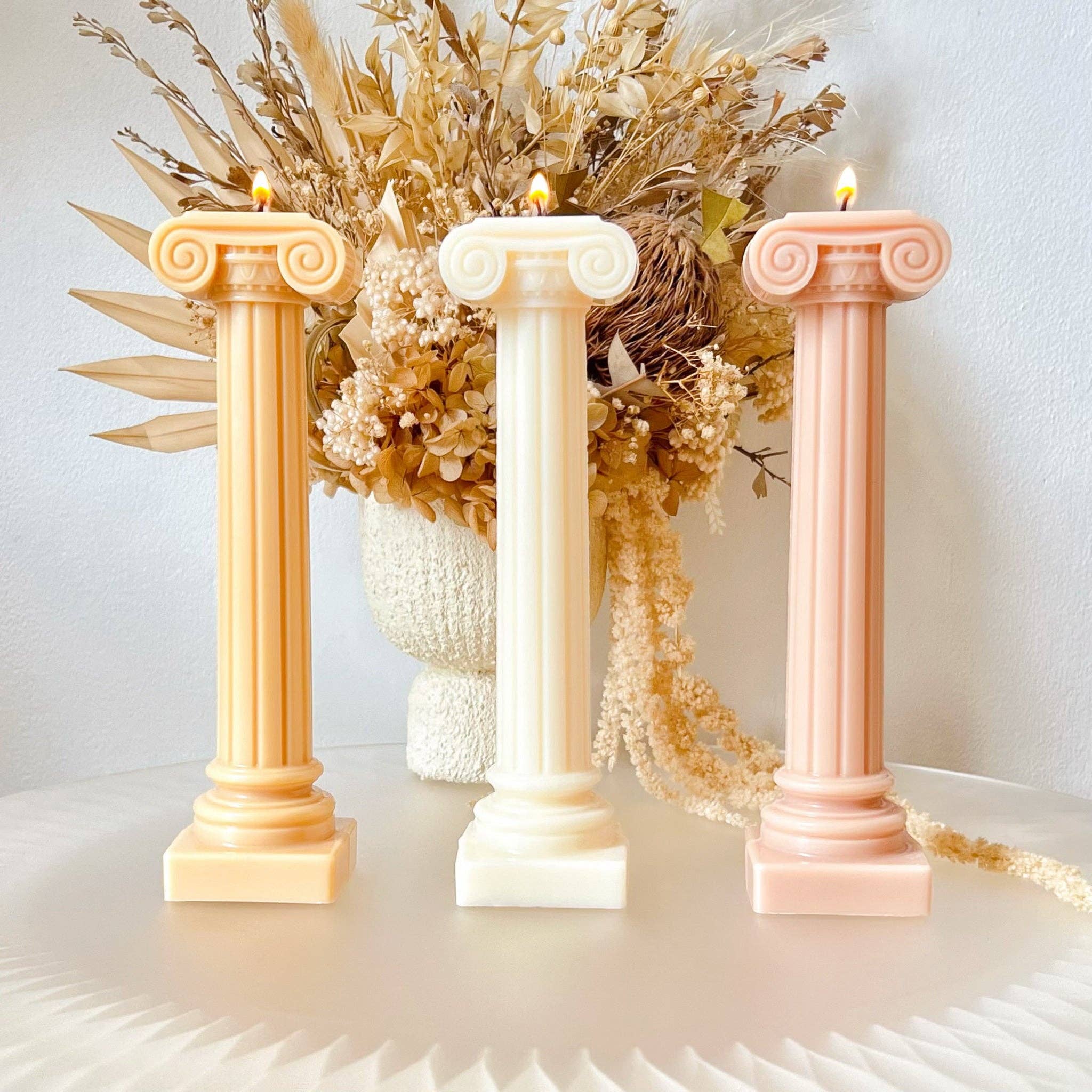 Ionic Column Scented Soy Pillar Candle