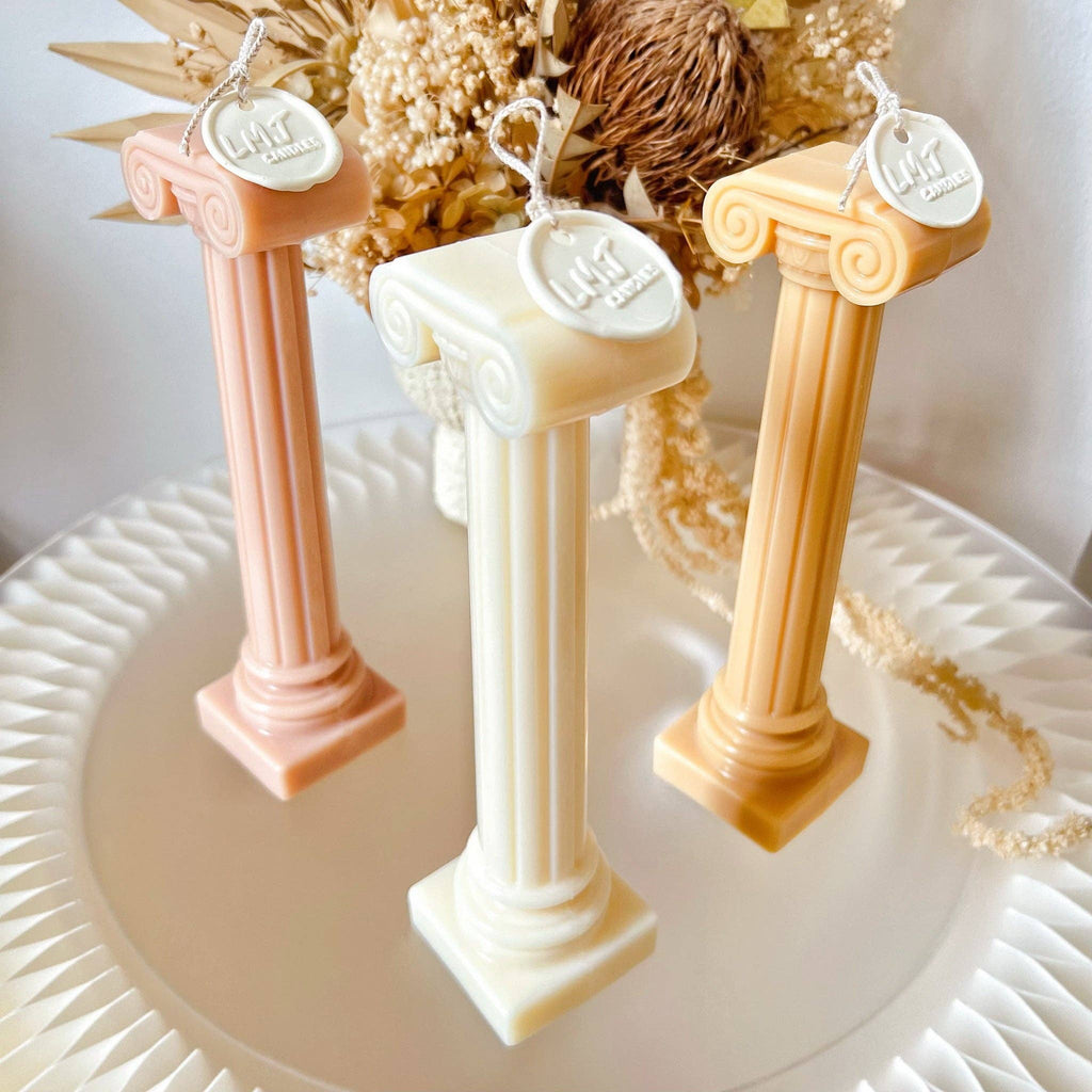 Ionic Column Scented Soy Pillar Candle