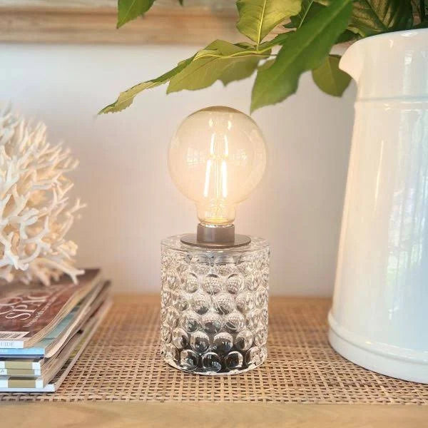 Bottle Dimple Glass Lamp - Clear